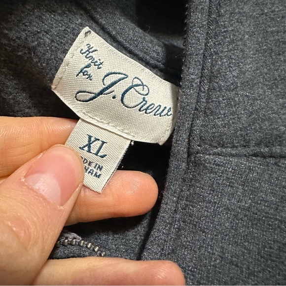 NWOT j crew heather flannel Seaboard soft-knit half-zip pullover - Picture 3 of 4